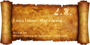 Leszlauer Marianna névjegykártya